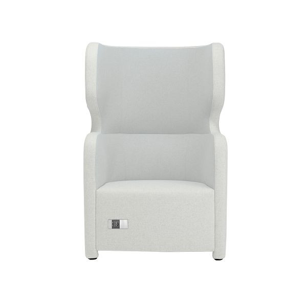 Bisley Sessel Vivo, Einsitzer, Hohe Rückenlehne, 2 Steckdosen und 2 USB Anschlüsse, NE0643 wolkengrau, VIVH1P.NE0643