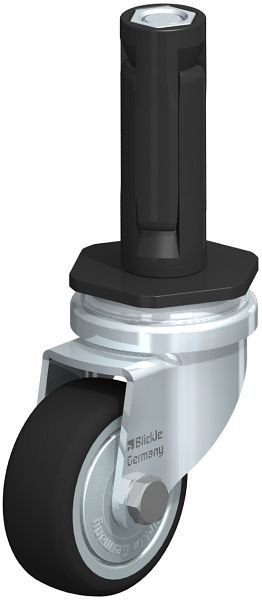 Blickle LRA-PATH 50K-FK-ER02 Apparate-Lenkrolle mit Expander, Thermoplastisches Polyurethan, Grau, 848579