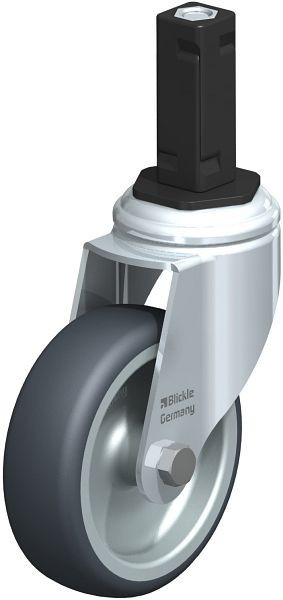 Blickle LKRA-TPA 101G-11-EV13 Apparate-Lenkrolle mit Expander, Thermoplastisches Gummi-Elastomer, Grau, 845497