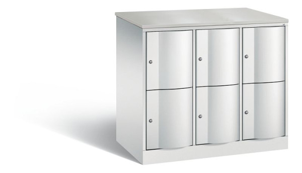 C+P XL-Schließfachschrank Resisto, 6 Fächer, H1077B1148T640 mm, Grau/DBS Hellgrau, 8472-373 S10000