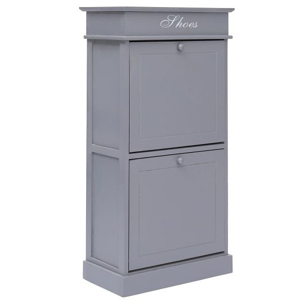 vidaXL Schuhschrank Grau 50 x 28 x 98 cm Paulownia Holz, 284090