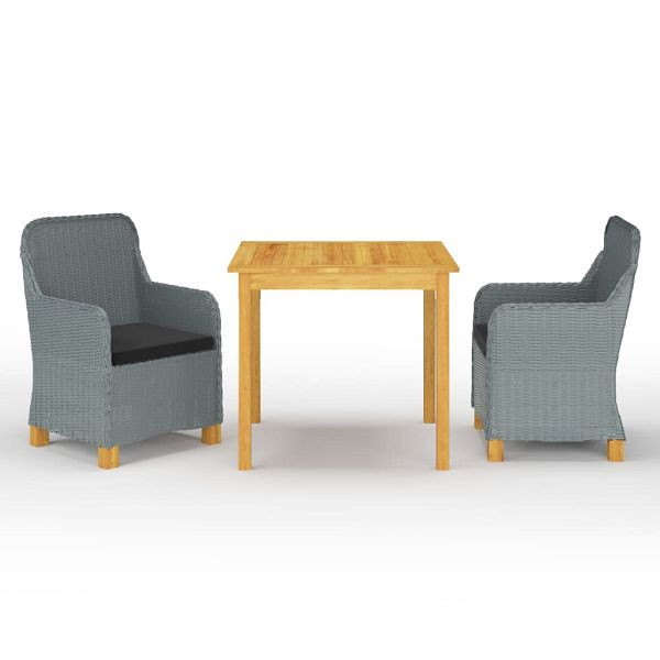 vidaXL 3-teilig Garten-Essgruppe Hellgrau, 3067755, 8720286338018