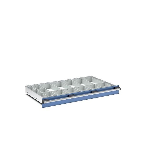 bott cubio Sortiment mit 24 Boxen, BxTxH: 1050x650x68mm, Kunststoff / RAL 7035, 43020774