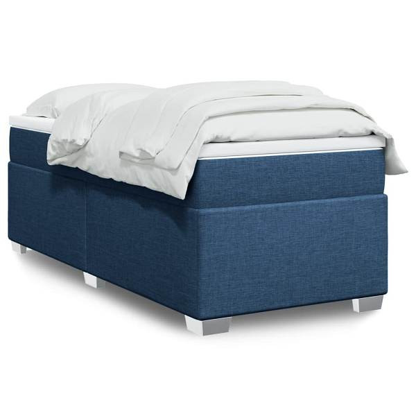 vidaXL Boxspringbett mit Matratze Blau 80x200 cm Stoff, 3285094