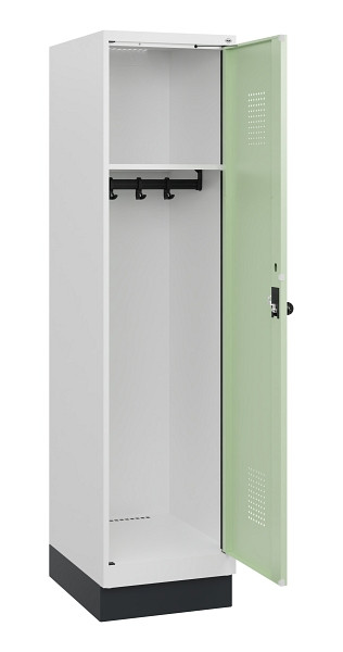 C+P Spind Evolo PLUS, Sockel, 1 Abteil, 1630x400x500mm, 9016/6019, Drehriegel, 0490205-12 S10021