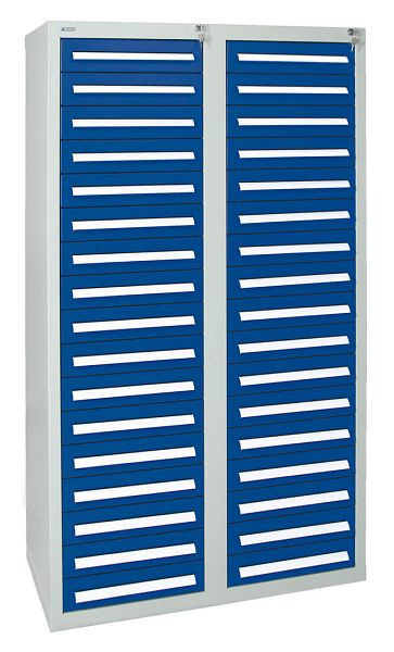 stumpf Schubladenschrank Serie T-100/35-4, RAL 7035/5010, 34 Schubladen (34 x100mm), 8154174