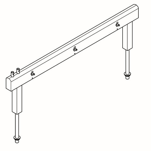 KWC Armatureneinheit, Edelstahl, doppelreihig, 6 Waschplätze, 1800 mm, Wasserans oben, 2030072619