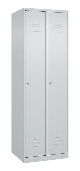 C+P Umkleidespind Classic PLUS, 2 Abteile, 1850x600x500mm, 7035/7035, Zylinderschlösser, 080000-20 S10022