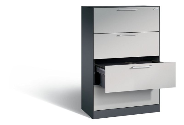 C+P Hängeregistraturschrank Asisto, H1310xB800xT435mm, Farbe: Schwarzgrau, Bügelgriff, 146023-412 S10022