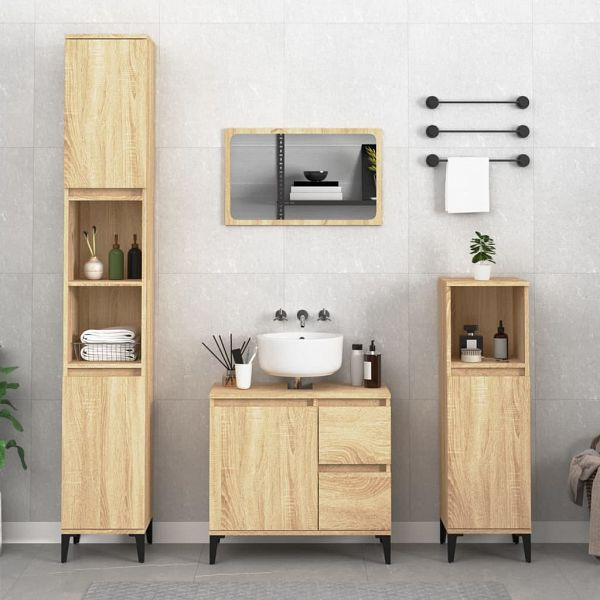 vidaXL Badschrank Sonoma-Eiche 30x30x100 cm Holzwerkstoff, 819815