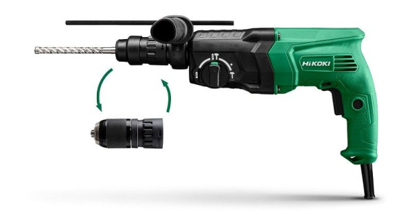 HiKOKI Bohr- & Meißelhammer (SDS-plus), SDS-plus 24mm, 730W, 2, 7 Joule, 3 kg, DH24PMH (Transportkoffer), DH24PMHWSZ