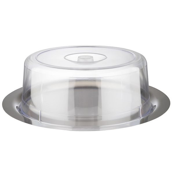 APS Tablett mit Haube -FINESSE-, Ø 38 cm, Höhe: 13 cm, 18/0 Edelstahl, Haube aus Polystyrol, 13385
