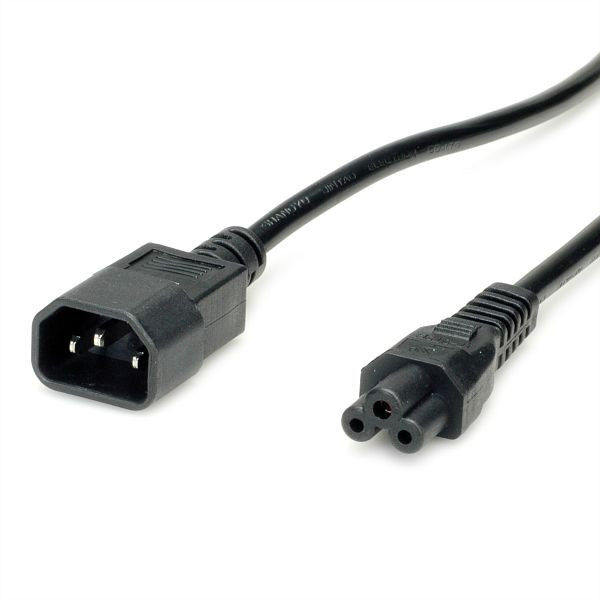 VALUE Netzkabel IEC320/C14 Stecker - C5 Buchse, schwarz, 1,8 m, 19.99.1119