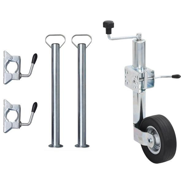 vidaXL Stützrad 60 mm mit 2 Stützrohren und 3 Klemmen, 3281610