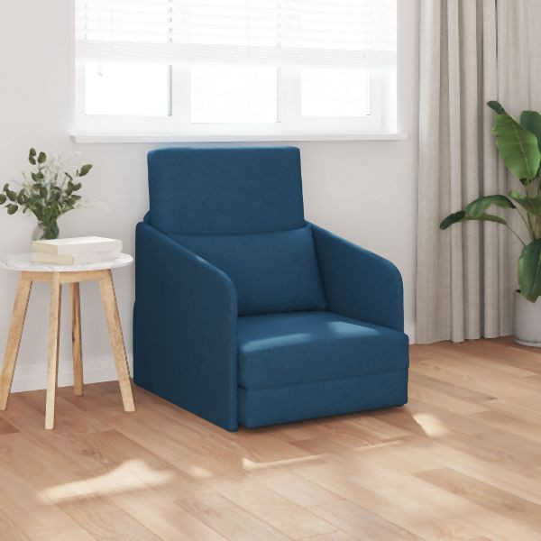 vidaXL Boden Schlafsofa 2-in-1 Blau 65x80x83 cm Stoff, 4106644