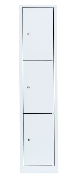 Lüllmann Stahl-Fächerschrank, 1800 x 415 x 500 mm, Signalweiß/Signalweiß, 523317