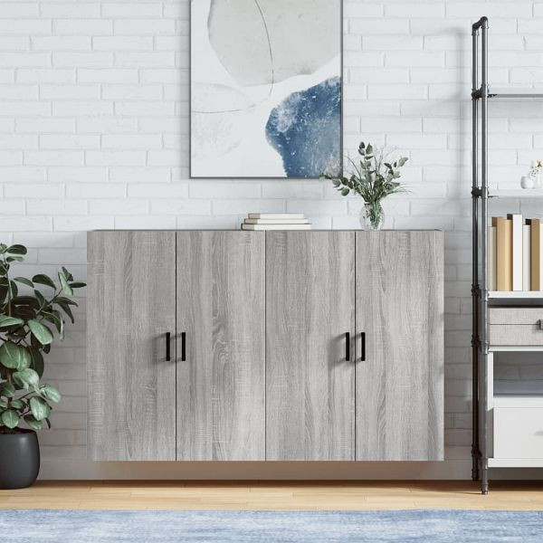 vidaXL Wandschränke 2 Stück Grau Sonoma 69,5x34x90 cm, 3195625