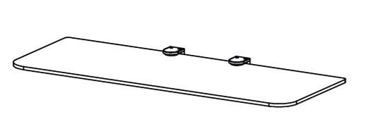 IDEAL AKE Glasbord für Serie CALEO, mit Klemmträger, B x T x H in mm: 600 x 200 x 8, 48400740003