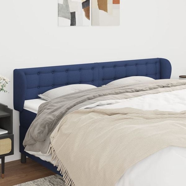 vidaXL Kopfteil mit Ohren Blau 163x23x78/88 cm Stoff, 3117590