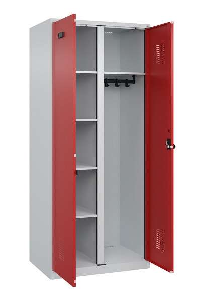C+P Wäsche-/Garderobenspind Evolo PLUS, 2 Abteile, 1850x800x500mm, 7035/3000, Drehriegel, 049600-22 S10003