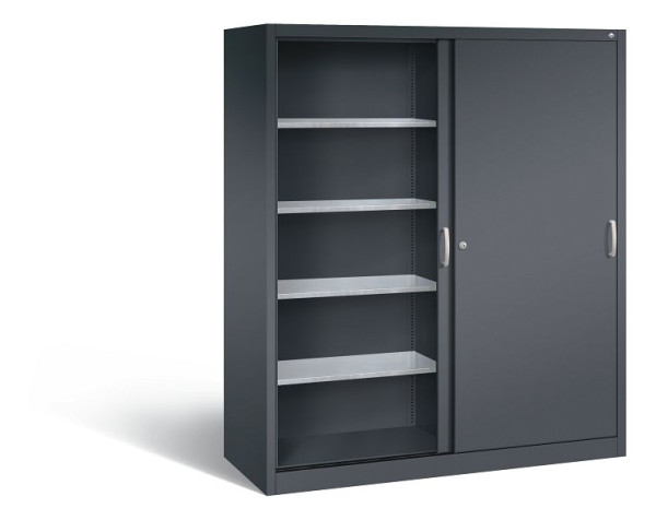 C+P Schiebetürenschrank Acurado, H1950xB1600xT600mm, Farbe: Schwarzgrau, Bügelgriff, 2169-00 S10126