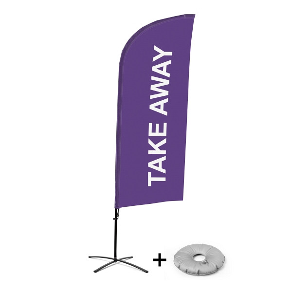 Showdown Displays Beachflag Alu Wind Komplett-Set Take Away Lila Kreuzständer, BFAW310-CB30-WB-I65