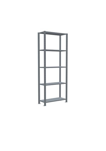 Schulte Grundregal, Steckregal MULTIplus250, 2000 x 750 x 300 mm, 5 Fachböden, Kreuzstrebe, verzinkt, 12930-75