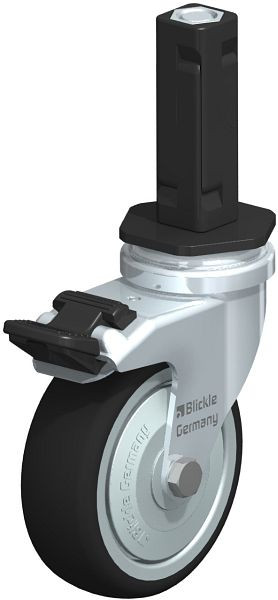 Blickle LRA-PATH 75K-FI-FK-EV02 Apparate-Lenkrolle mit Expander & Feststeller, Thermoplastisches Polyurethan, Grau, 848644