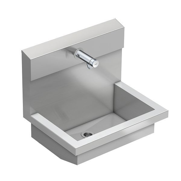 KWC Waschplatzeinheit, PLANOX, Edelstahl, 600x530x440 mm, 1x Waschplätzen, Wandventil hydraulisch gesteuert, 3600004023