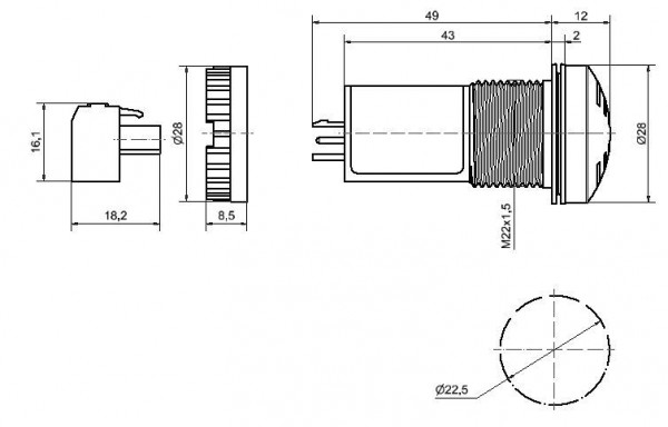 WERMA Elektrischer Summer Einbaumontage Pulston 230VAC 61 x 28 mm BK- schwarz, 107.010.68