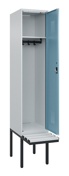 C+P Spind Evolo PLUS, 1 Abteile, 2120x400x815mm, 7035/0010, Haken 4, Zylinderschloss, Material Sitzfläche Kunststoff, 0490407-12 S10090