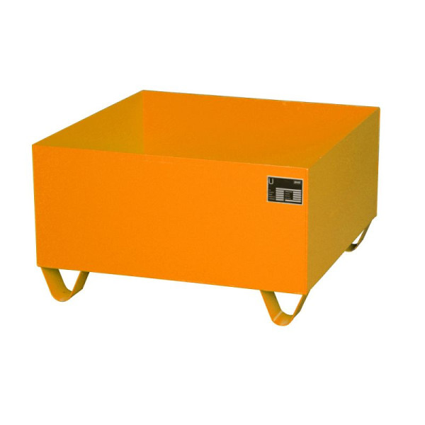 STEIN HGS Auffangwanne Serie 2000, 210 Liter, RAL 2000 gelborange, Gesamthöhe 460 mm, lackiert, Kleingebinde, ohne Gitterrost, 79194.0001