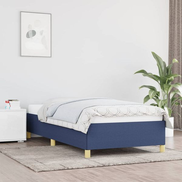 vidaXL Bettgestell Blau 100x200 cm Stoff, Polyester, 347147