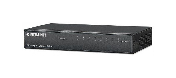 INTELLINET 8-Port Gigabit Ethernet Switch, Metall, Desktop, IEEE 802.3az, 530347