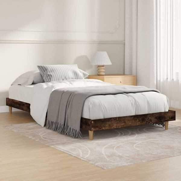 vidaXL Bettgestell Räuchereiche 90x190 cm Holzwerkstoff, 832098
