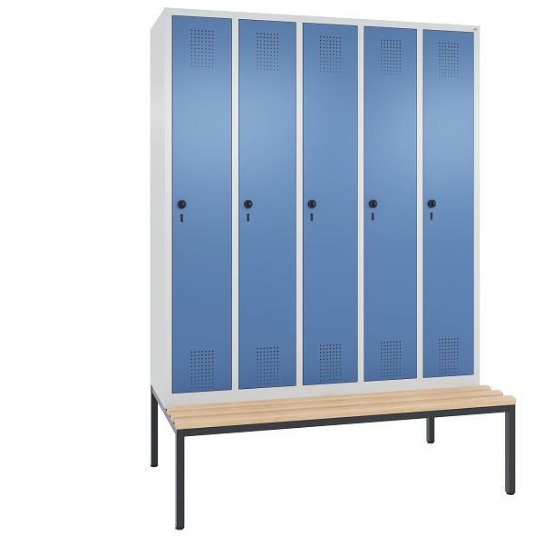 C+P Spind Evolo, 5 Abteile, H2090xB1480xT815 mm, Lichtgrau/Fernblau, 48050-50 S10570