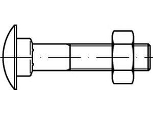 Flachrundschrauben DIN 603 Mu Stahl M 16 x 60 galvanisch verzinkt VE=S (50 Stück)