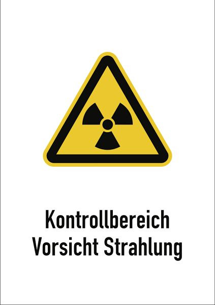 Moedel Kontrollbereich Vorsicht Strahlung, Kombischild, Folie, 148x210 mm, 98725