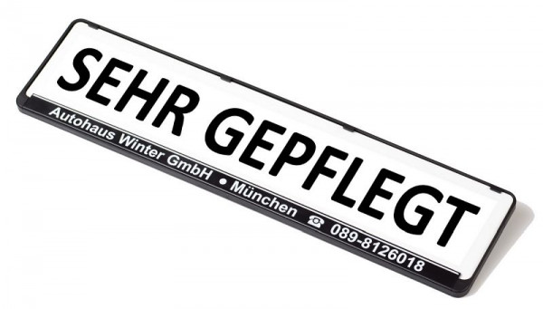 Eichner Miniletter Werbeschild standard, Weiß, Aufdruck: Sehr gepflegt, 9219-00156