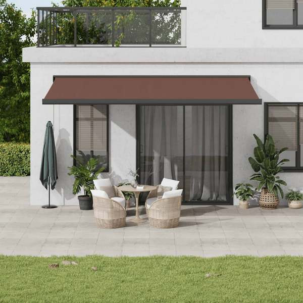 vidaXL Markise Automatisch Braun 500x300 cm, Polyester, 3215737