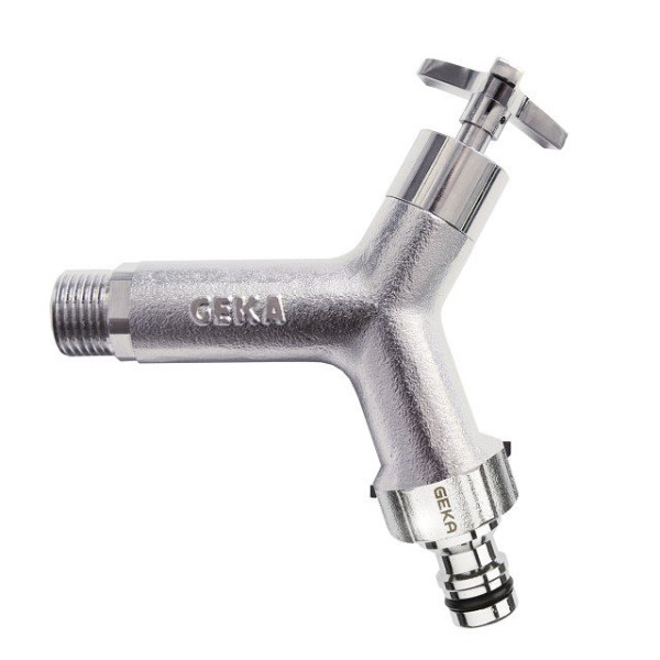 GEKA plus Design-Wasserhahn AG G1/2 Ms Cr mit Hahnstecker IG G3/4, 46.8125