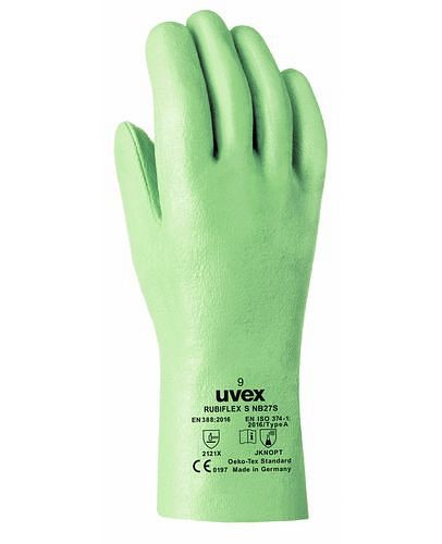 uvex Chemikalienschutzhandschuh rubiflex S-NB 27S, Kat III, 27cm, Gr. 8, VE: 10 Paar, 210281