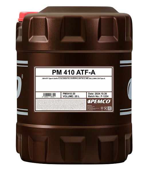 PEMCO Mineralöl 410 ATF-A, VE: 20 l, PM0410-20, 4036021166391