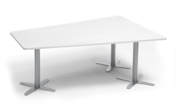 Deskin Konferenztisch DUBLIN, Dekor: Weiß, Gestellfarbe: Alusilber RAL 9006, BxHxT: 2000 x 735 x 1410 mm, 330276