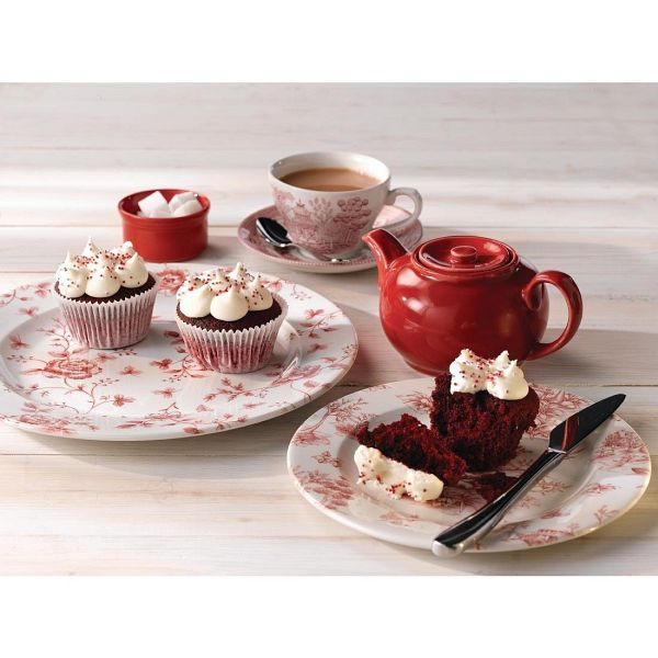 Churchill Vintage Prints Teeteller, Cranberry-Rose-Druck, 170 mm, (6 Stück), GF615