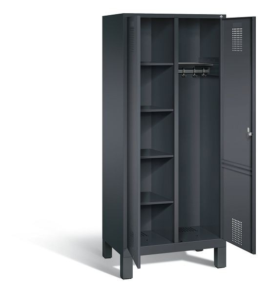 C+P Putzmittel-Spind Evolo, H1850xB810xT500mm, Farbe: Schwarzgrau, 48060-22 S10040