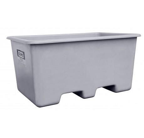 Cemo Rechteckbehälter aus GFK, unterfahrbar, 200 l hoch, grau, 10584