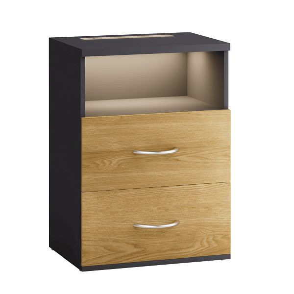 casaria Nachttisch Jamie Holz/Grau 55x40x28cm, 109660