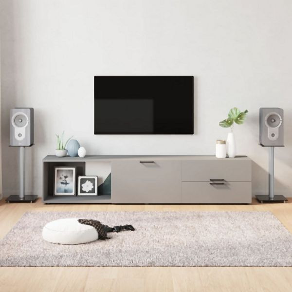vidaXL Lautsprecher-Ständer 2 Stück Schwarz & Silbern Hartglas 1 Säule, 51810