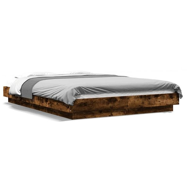 vidaXL Bettgestell Räuchereiche 140x200 cm Holzwerkstoff, 3281193